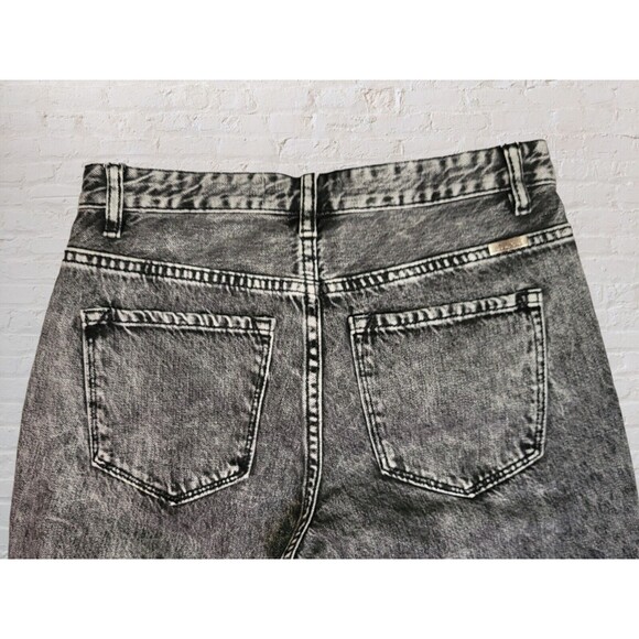 KanCan Mid Rise Straight Leg Jeans Size 5/26 Black Acid Wash Distressed Cropped - Picture 7 of 11